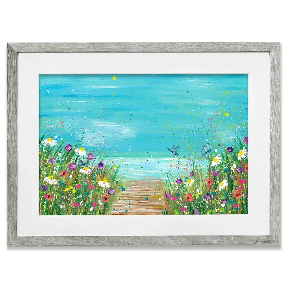Wildflowers At The Beach Framed Art Print Wildflowers At The Beach Framed Art Print wall art product Emma LC Art