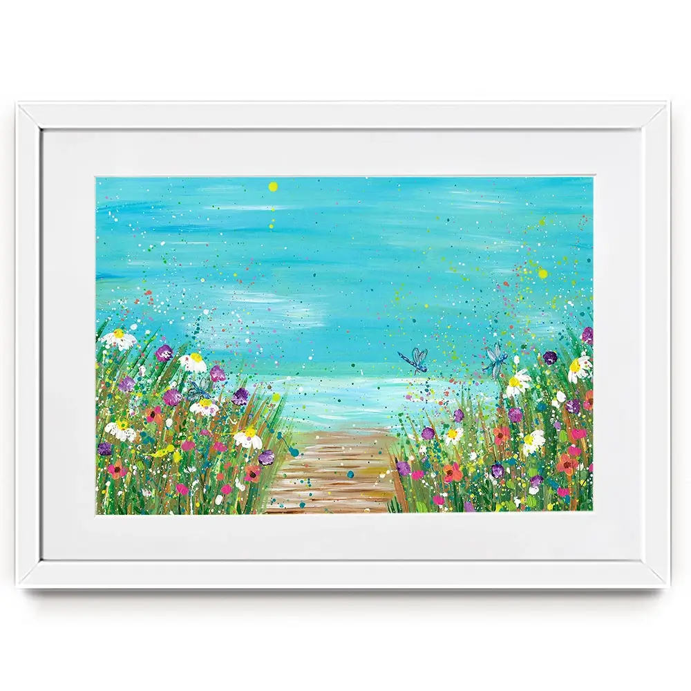 Wildflowers At The Beach Framed Art Print Wildflowers At The Beach Framed Art Print wall art product Emma LC Art