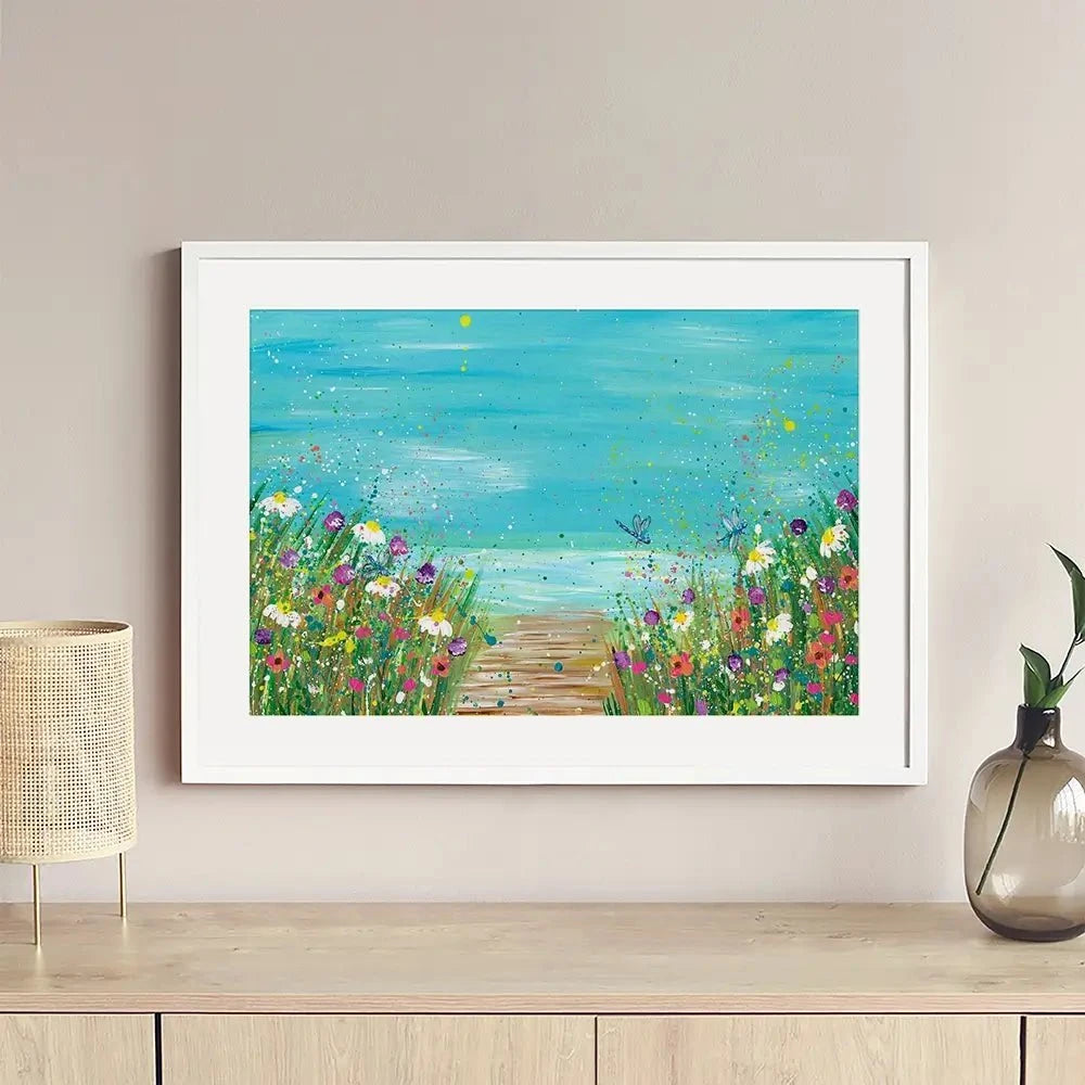 Wildflowers At The Beach Framed Art Print Wildflowers At The Beach Framed Art Print wall art product Emma LC Art