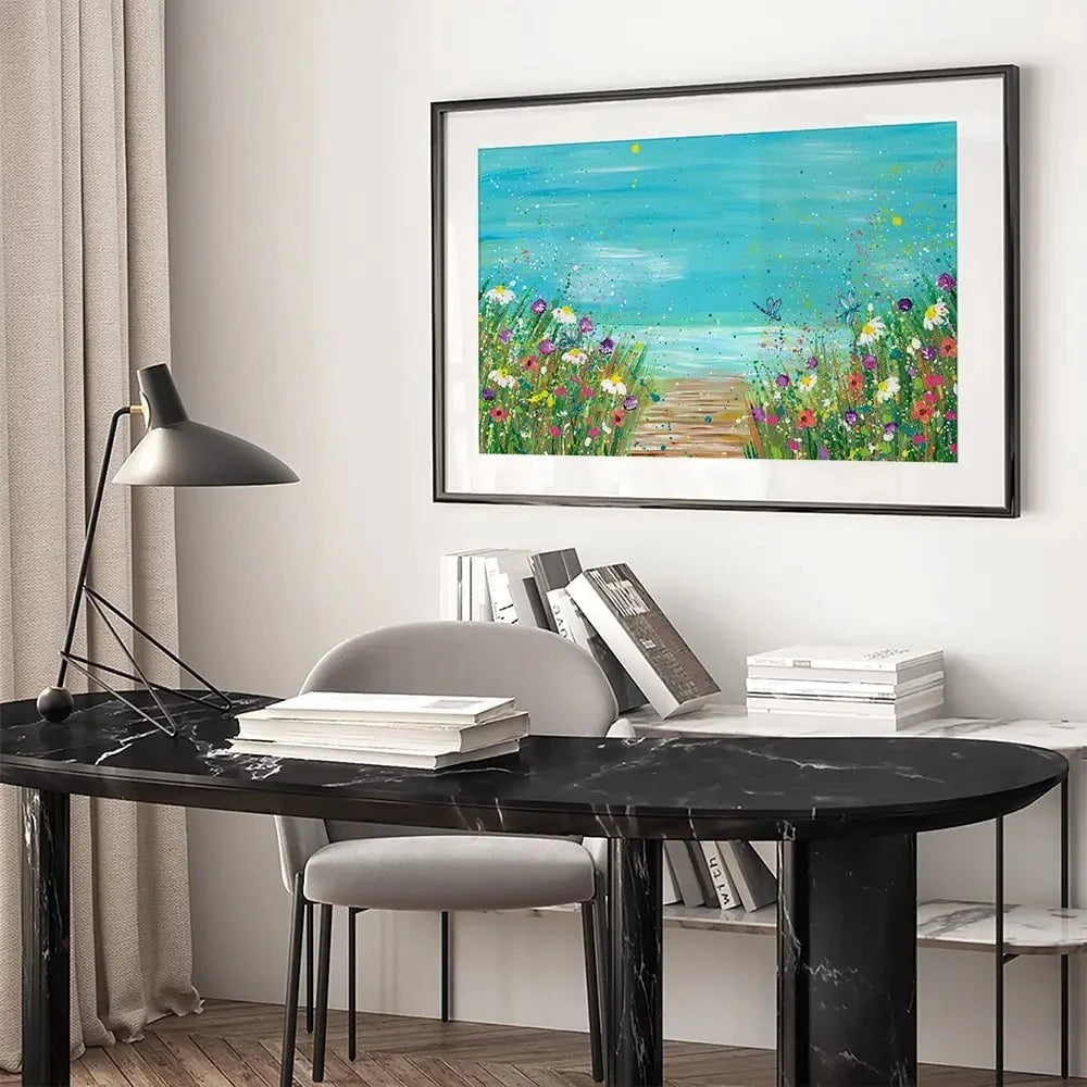 Wildflowers At The Beach Framed Art Print Wildflowers At The Beach Framed Art Print wall art product Emma LC Art