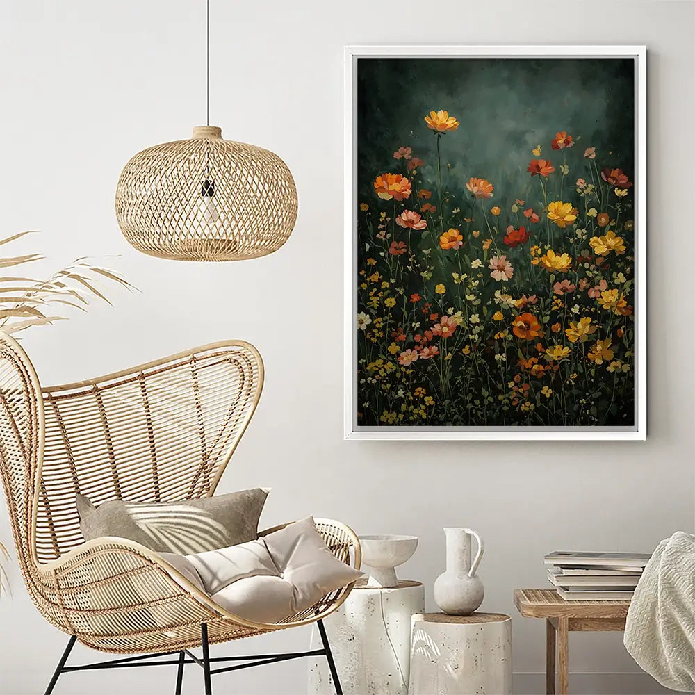 Wildflowers In The Dark Canvas Print Wildflowers In The Dark Canvas Print wall art product IAmHomeStudio