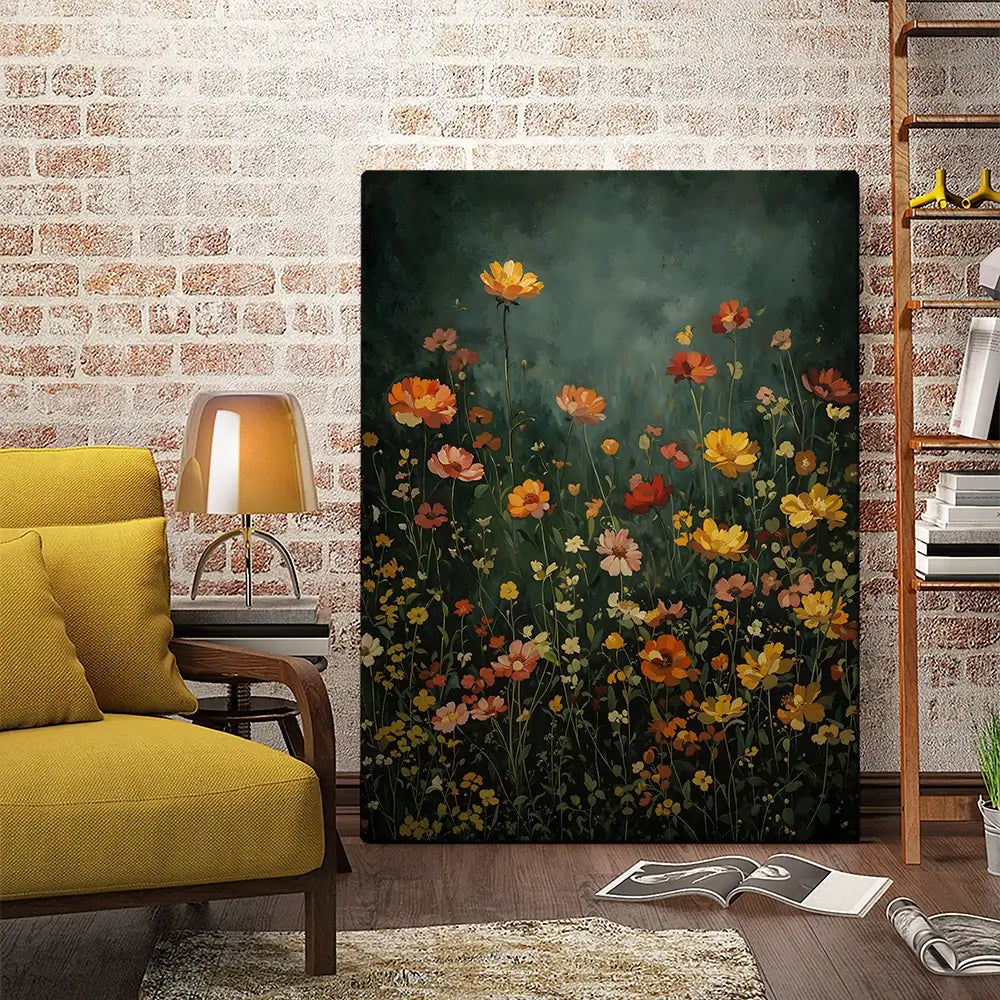 Wildflowers In The Dark Canvas Print Wildflowers In The Dark Canvas Print wall art product IAmHomeStudio