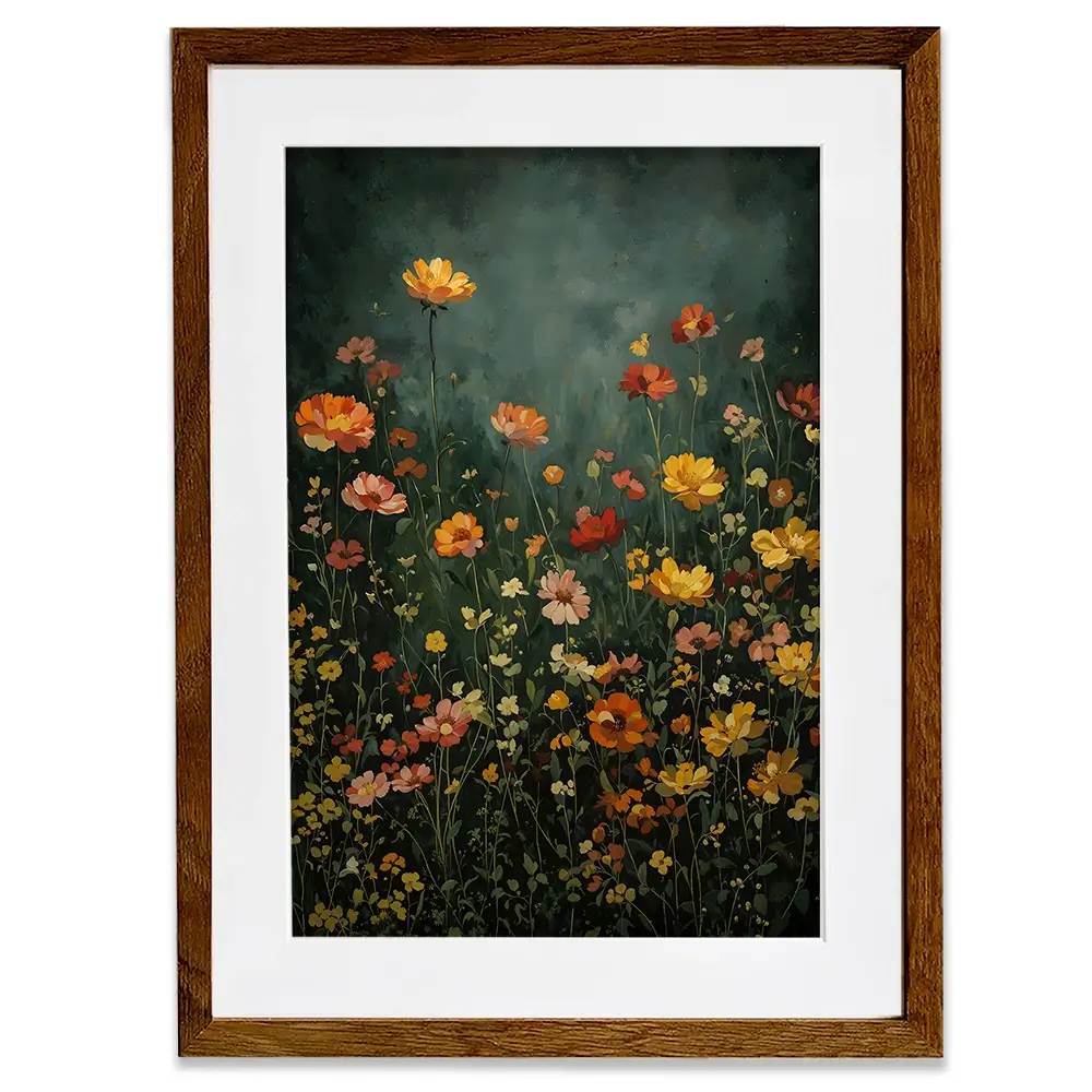 Wildflowers In The Dark Framed Art Print Wildflowers In The Dark Framed Art Print wall art product IAmHomeStudio