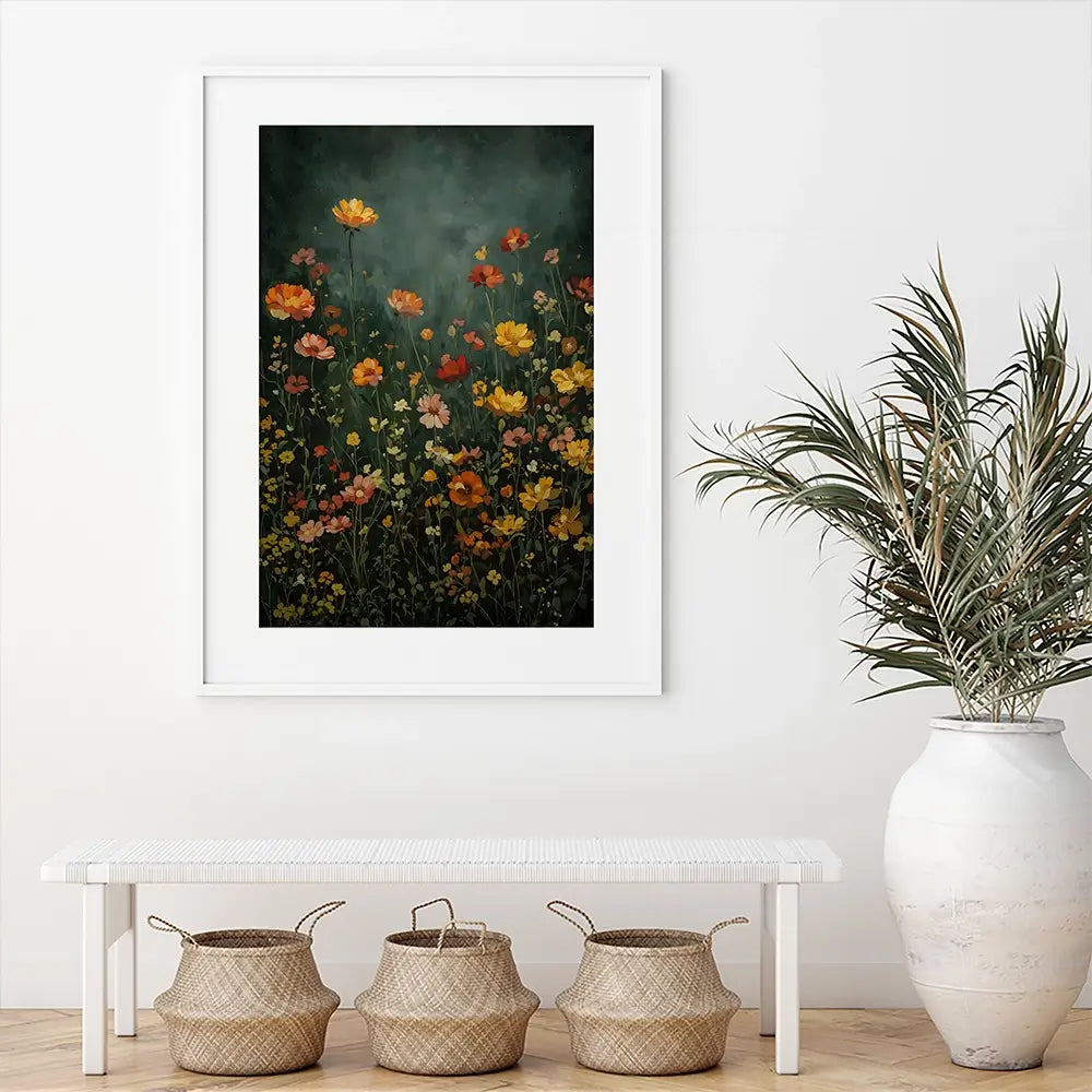Wildflowers In The Dark Framed Art Print Wildflowers In The Dark Framed Art Print wall art product IAmHomeStudio