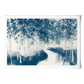 Winding Path Through Birch Trees Art Print Winding Path Through Birch Trees Art Print wall art product Chromatic Storm Studio