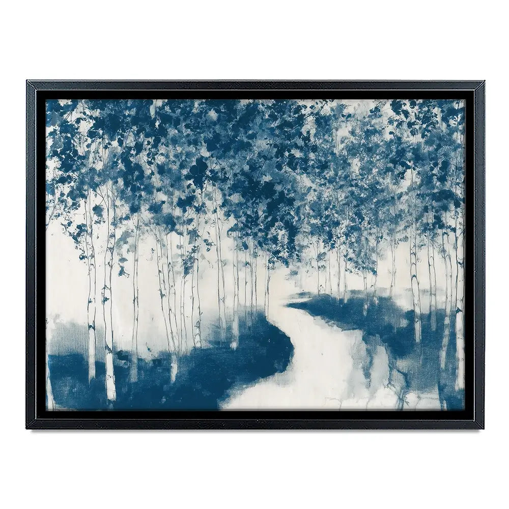 Winding Path Through Birch Trees Canvas Print Winding Path Through Birch Trees Canvas Print wall art product Chromatic Storm Studio