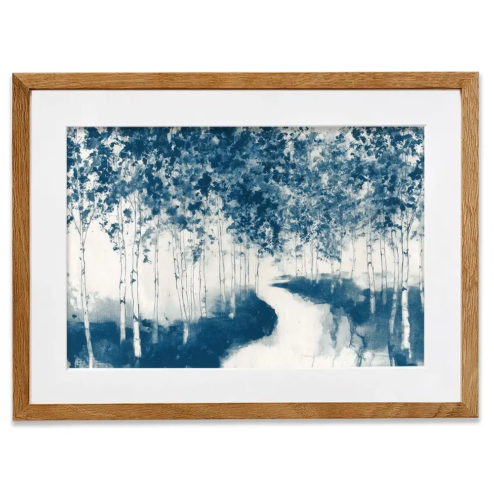 Winding Path Through Birch Trees Framed Art Print Winding Path Through Birch Trees Framed Art Print wall art product Chromatic Storm Studio