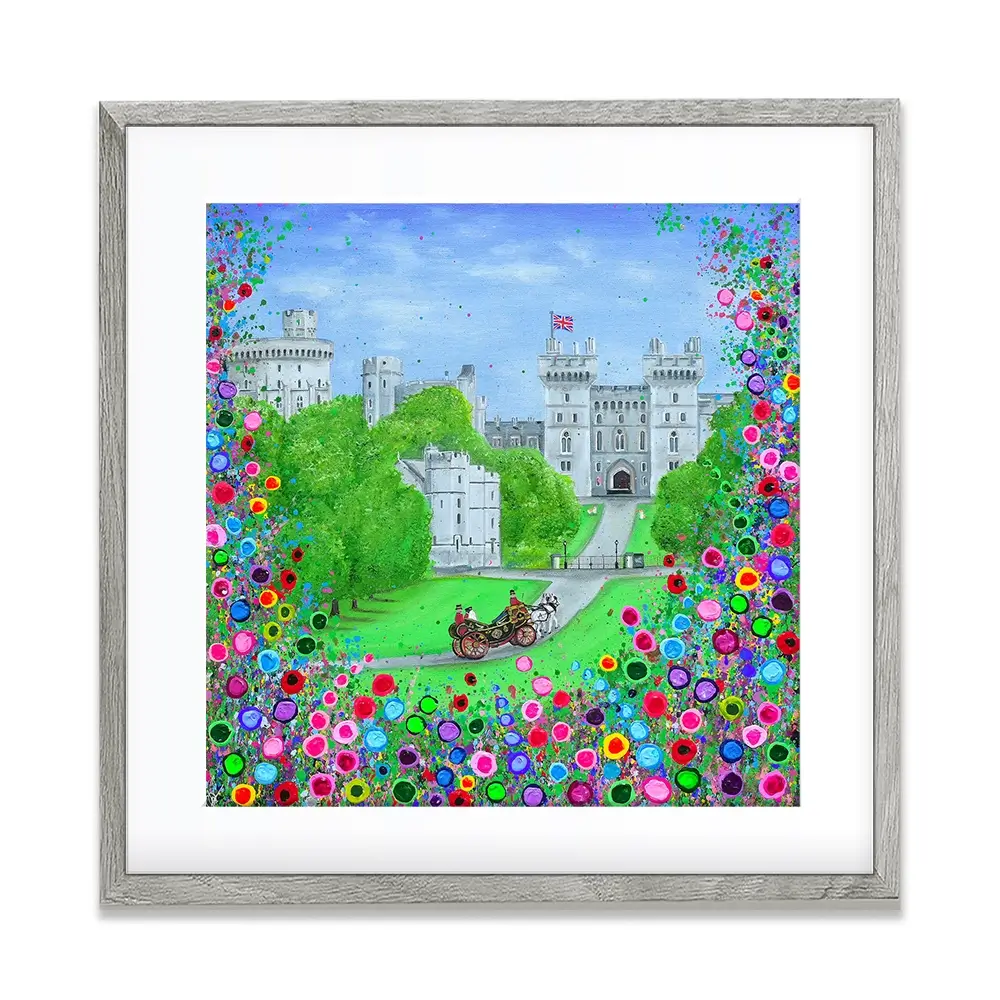 Windsor Castle Royal Edition Square Framed Art Print Windsor Castle Royal Edition Square Framed Art Print wall art product Jo Gough