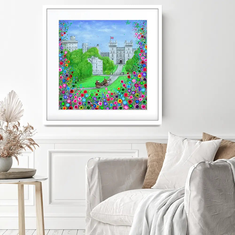 Windsor Castle Royal Edition Square Framed Art Print Windsor Castle Royal Edition Square Framed Art Print wall art product Jo Gough