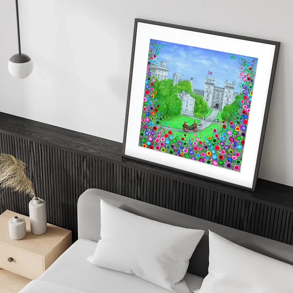 Windsor Castle Royal Edition Square Framed Art Print Windsor Castle Royal Edition Square Framed Art Print wall art product Jo Gough