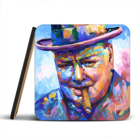 Winston Churchill Close Up Coaster Set Winston Churchill Close Up Coaster Set wall art product Leon Devenice