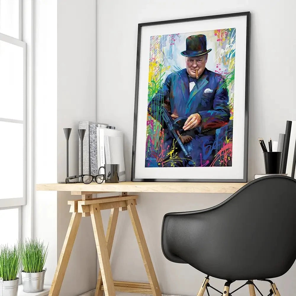 Winston Churchill Framed Art Print Winston Churchill Framed Art Print wall art product Leon Devenice
