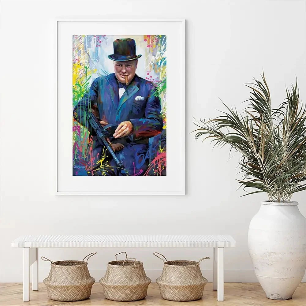 Winston Churchill Framed Art Print Winston Churchill Framed Art Print wall art product Leon Devenice