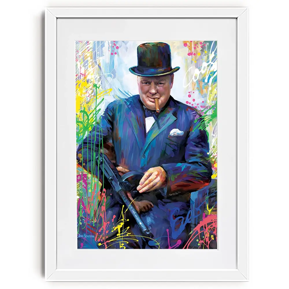 Winston Churchill Framed Art Print Winston Churchill Framed Art Print wall art product Leon Devenice