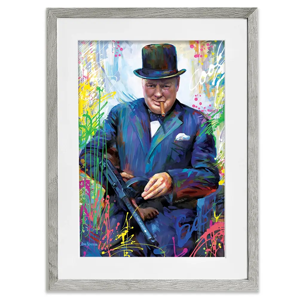 Winston Churchill Framed Art Print Winston Churchill Framed Art Print wall art product Leon Devenice