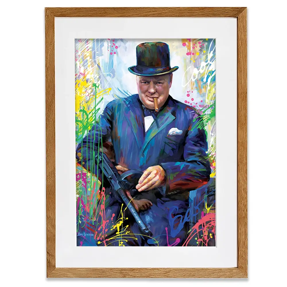 Winston Churchill Framed Art Print Winston Churchill Framed Art Print wall art product Leon Devenice