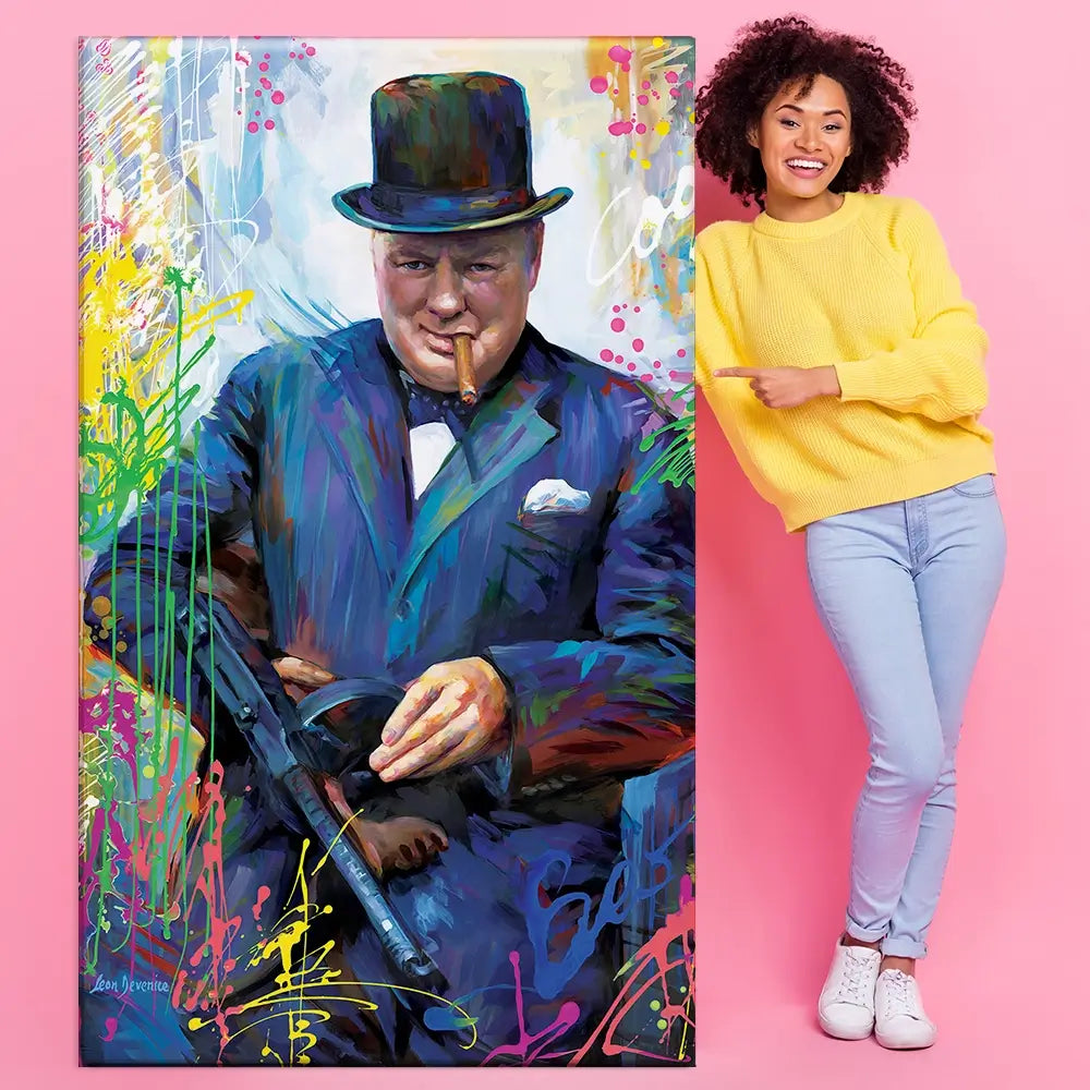 Winston Churchill Oversized Canvas Print Winston Churchill Oversized Canvas Print wall art product Art Print Shop