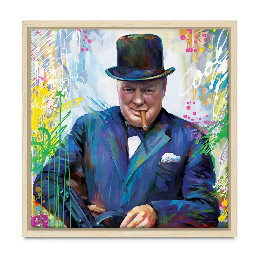 Winston Churchill Square Canvas Print Winston Churchill Square Canvas Print wall art product Art Print Shop