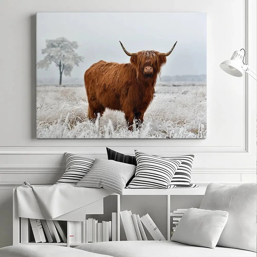 Winter Cow Canvas Print Winter Cow Canvas Print wall art product defotoberg / Shutterstock