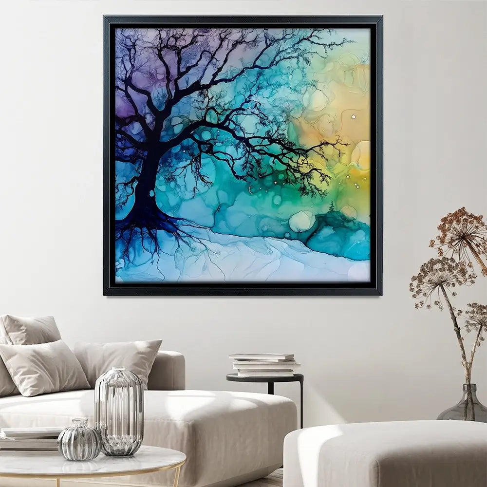 Winter Dawn Square Canvas Print Winter Dawn Square Canvas Print wall art product Art Print Shop