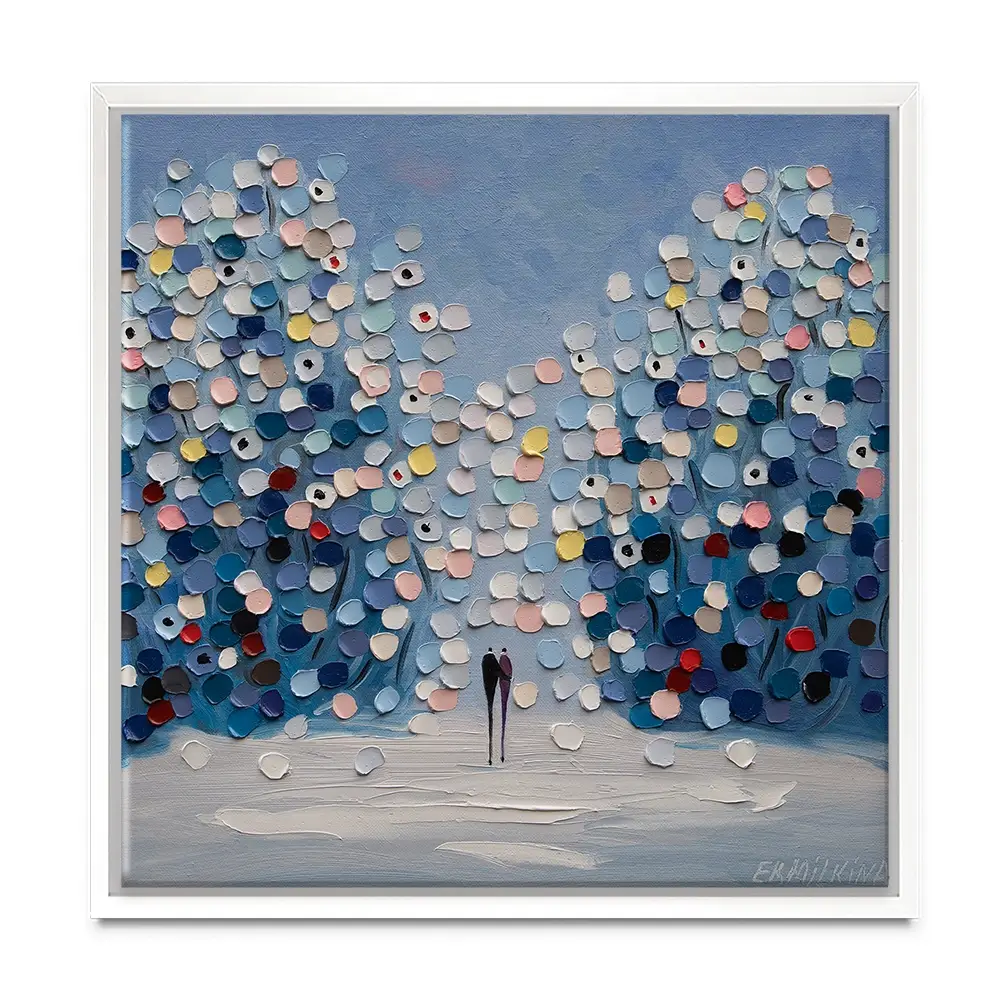 Winter In The Garden Square Canvas Print Winter In The Garden Square Canvas Print wall art product Ekaterina Ermilkina