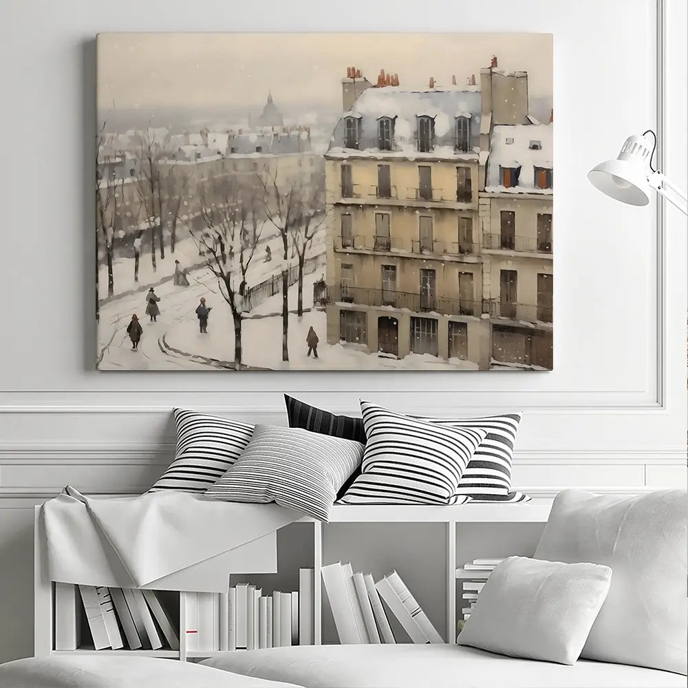 Winter Town Canvas Print Winter Town Canvas Print wall art product Arlington Prints - Independent