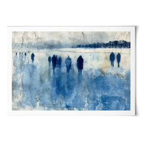 Winter Walkers In Misty Landscape Art Print Winter Walkers In Misty Landscape Art Print wall art product Chromatic Storm Studio