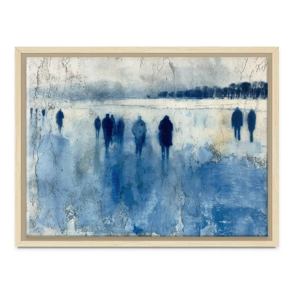 Winter Walkers In Misty Landscape Canvas Print Winter Walkers In Misty Landscape Canvas Print wall art product Chromatic Storm Studio