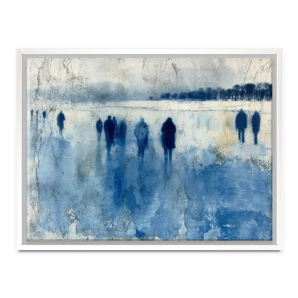 Winter Walkers In Misty Landscape Canvas Print Winter Walkers In Misty Landscape Canvas Print wall art product Chromatic Storm Studio