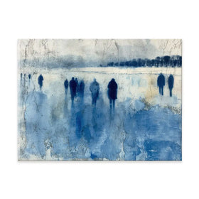 Winter Walkers In Misty Landscape Canvas Print Winter Walkers In Misty Landscape Canvas Print wall art product Chromatic Storm Studio