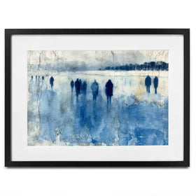 Winter Walkers In Misty Landscape Framed Art Print Winter Walkers In Misty Landscape Framed Art Print wall art product Chromatic Storm Studio