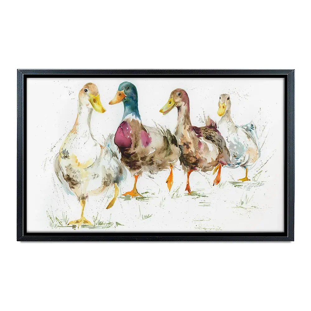 With A Waddle Canvas Print With A Waddle Canvas Print wall art product Nicola Jane Rowles