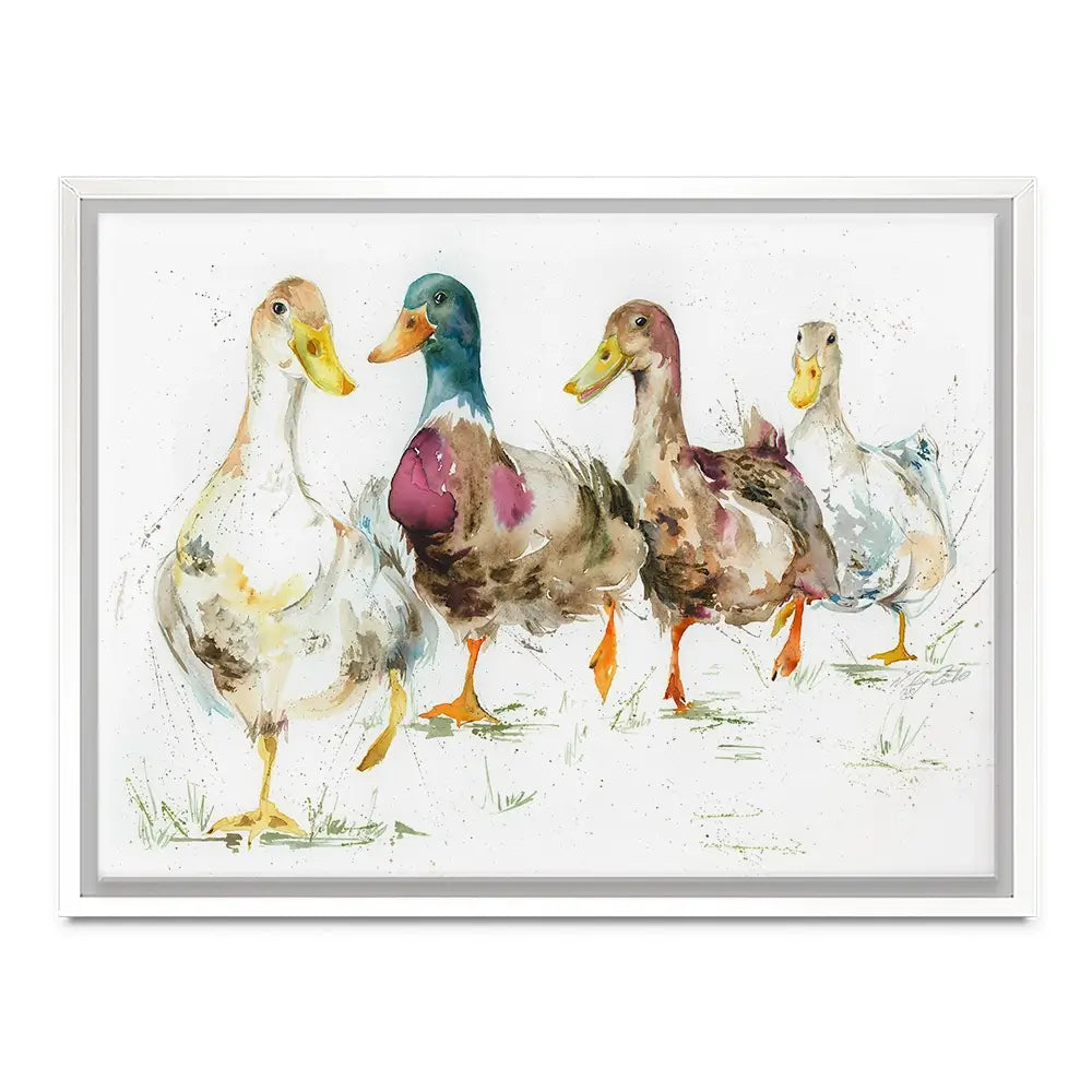 With A Waddle Canvas Print With A Waddle Canvas Print wall art product Nicola Jane Rowles