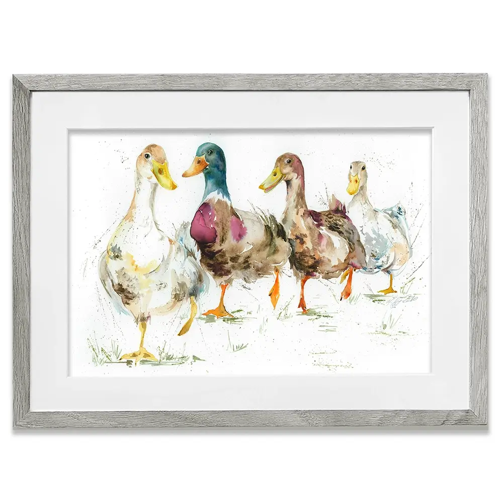 With A Waddle Framed Art Print With A Waddle Framed Art Print wall art product Nicola Jane Rowles