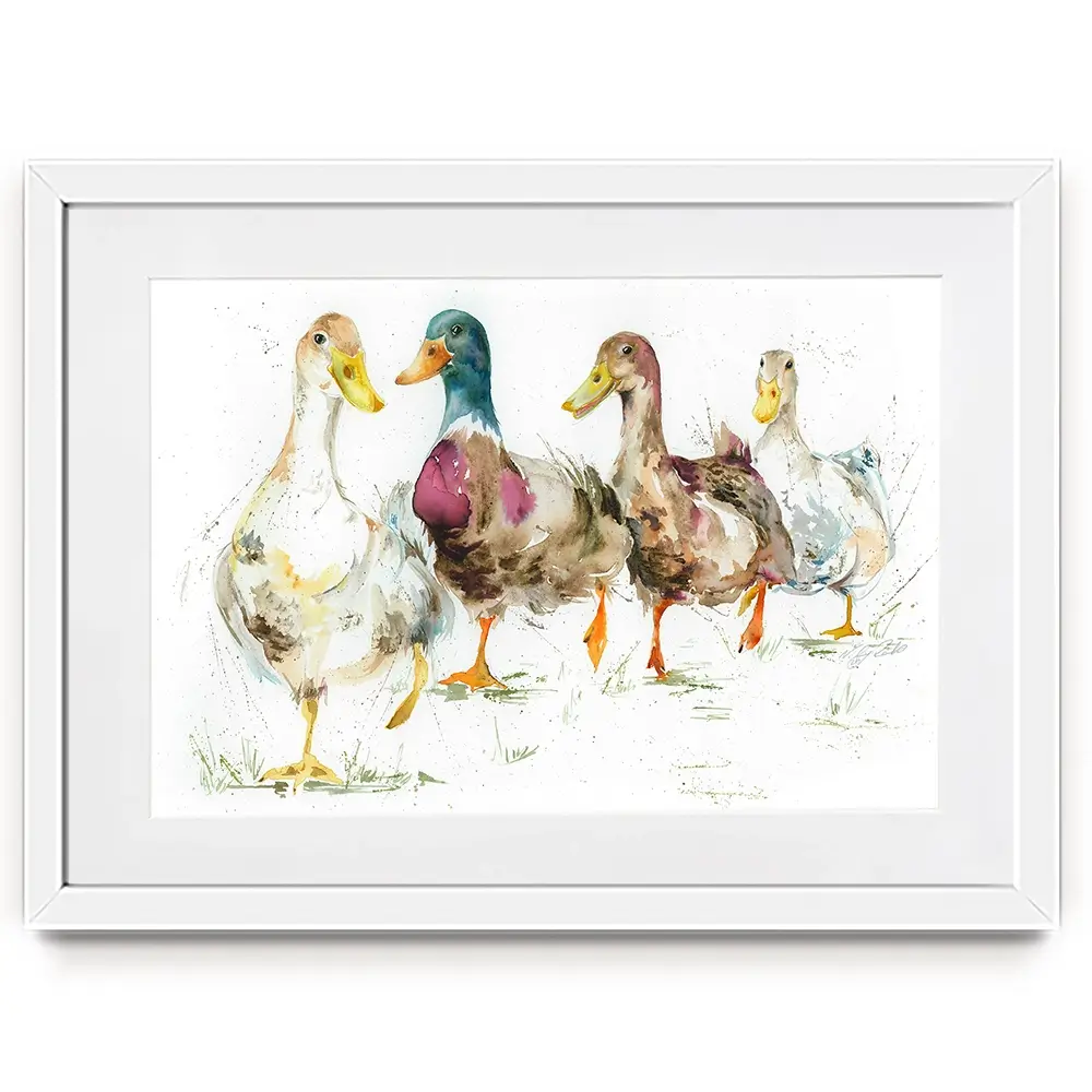 With A Waddle Framed Art Print With A Waddle Framed Art Print wall art product Nicola Jane Rowles