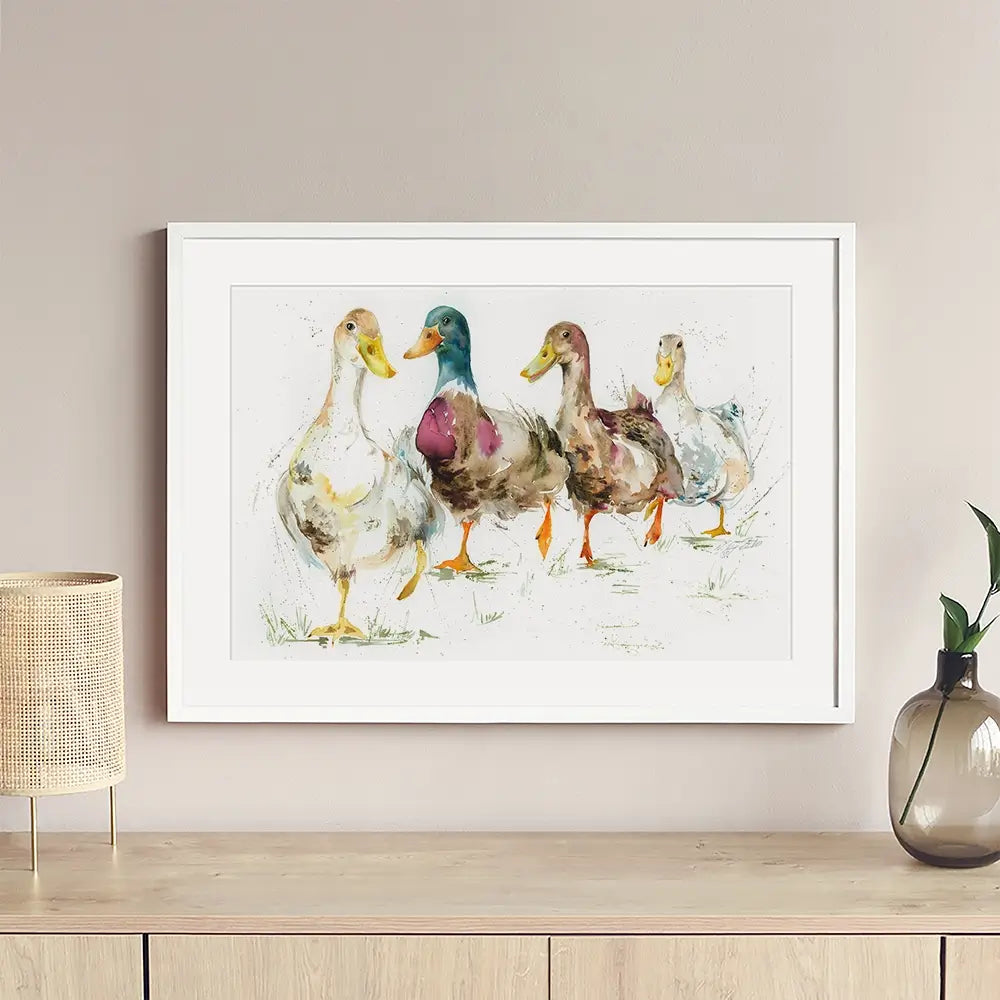 With A Waddle Framed Art Print With A Waddle Framed Art Print wall art product Nicola Jane Rowles