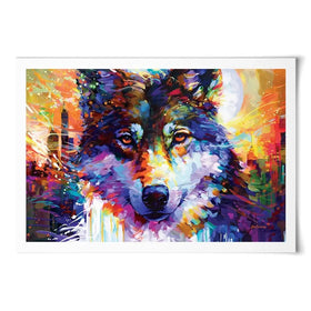 Wolfs Journey Leads To The City Art Print Wolfs Journey Leads To The City Art Print wall art product Leon Devenice