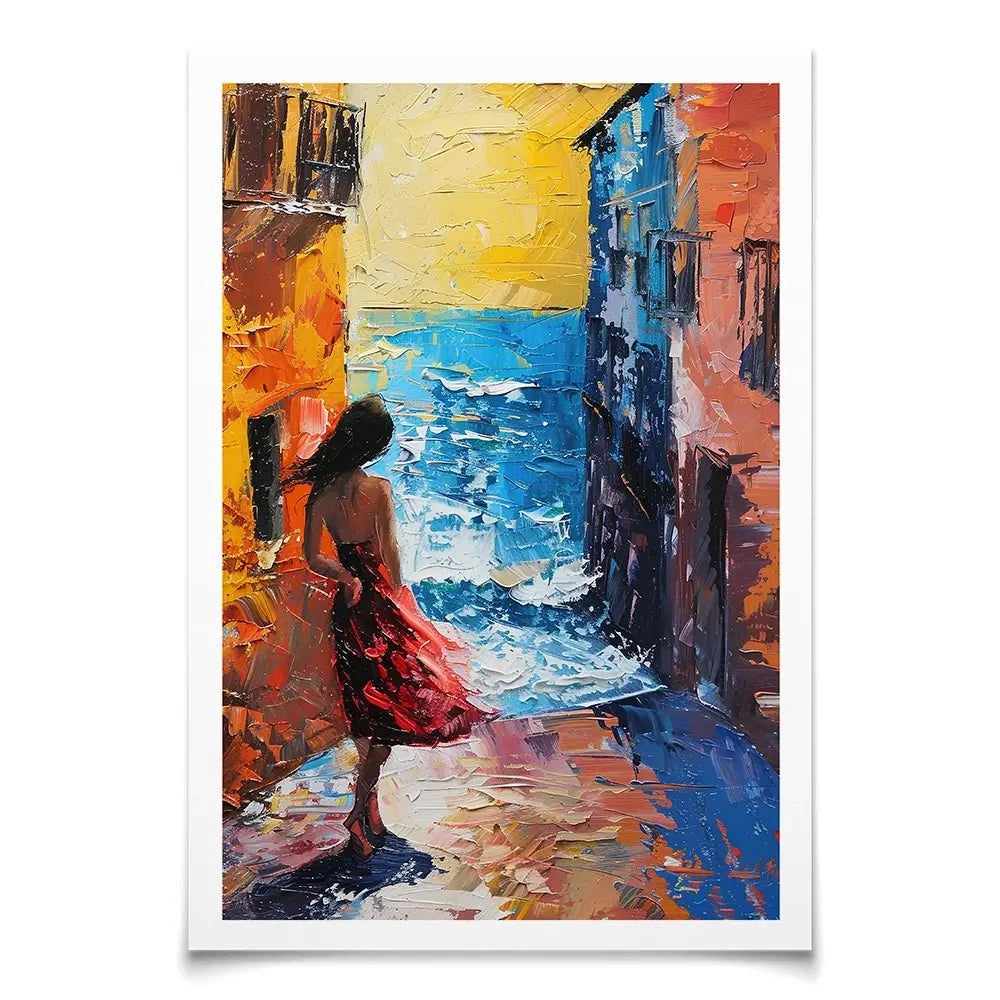 Woman Walking By The Sea Art Print Woman Walking By The Sea Art Print wall art product Elena Avanesova