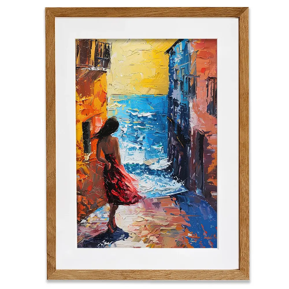 Woman Walking By The Sea Framed Art Print Woman Walking By The Sea Framed Art Print wall art product Elena Avanesova