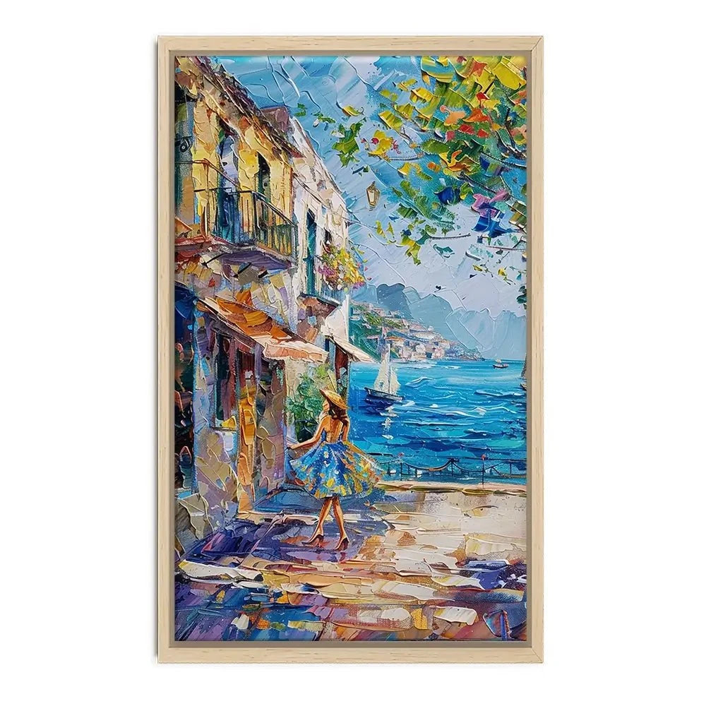 Woman Walking Down The Street Canvas Print Woman Walking Down The Street Canvas Print wall art product Elena Avanesova