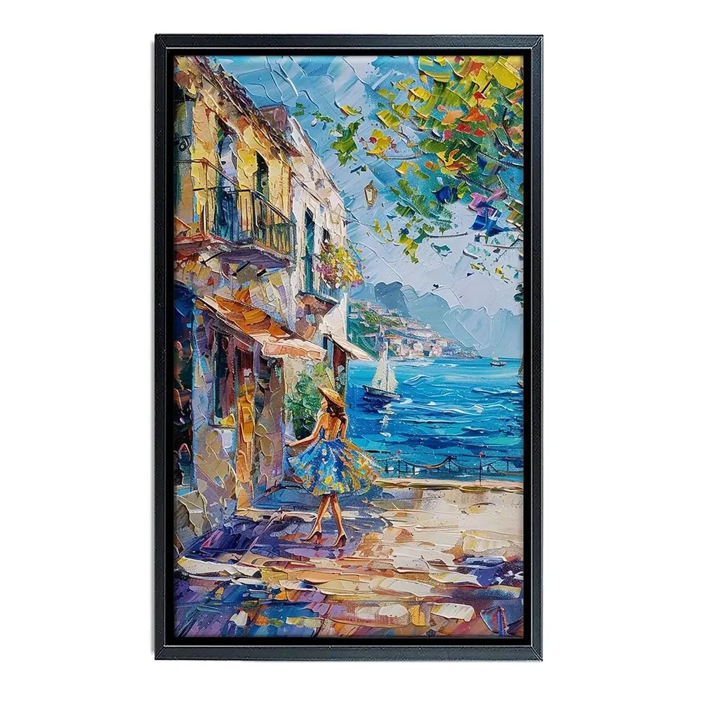 Woman Walking Down The Street Canvas Print Woman Walking Down The Street Canvas Print wall art product Elena Avanesova