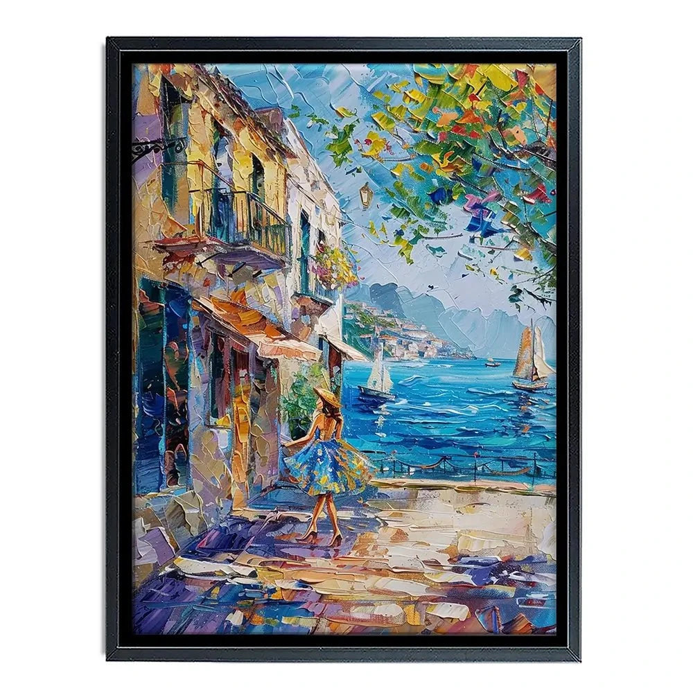 Woman Walking Down The Street Canvas Print Woman Walking Down The Street Canvas Print wall art product Elena Avanesova