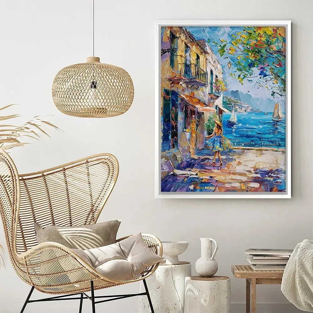 Woman Walking Down The Street Canvas Print Woman Walking Down The Street Canvas Print wall art product Elena Avanesova