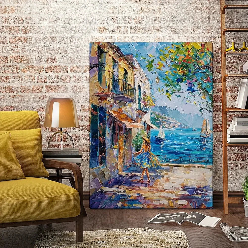 Woman Walking Down The Street Canvas Print Woman Walking Down The Street Canvas Print wall art product Elena Avanesova