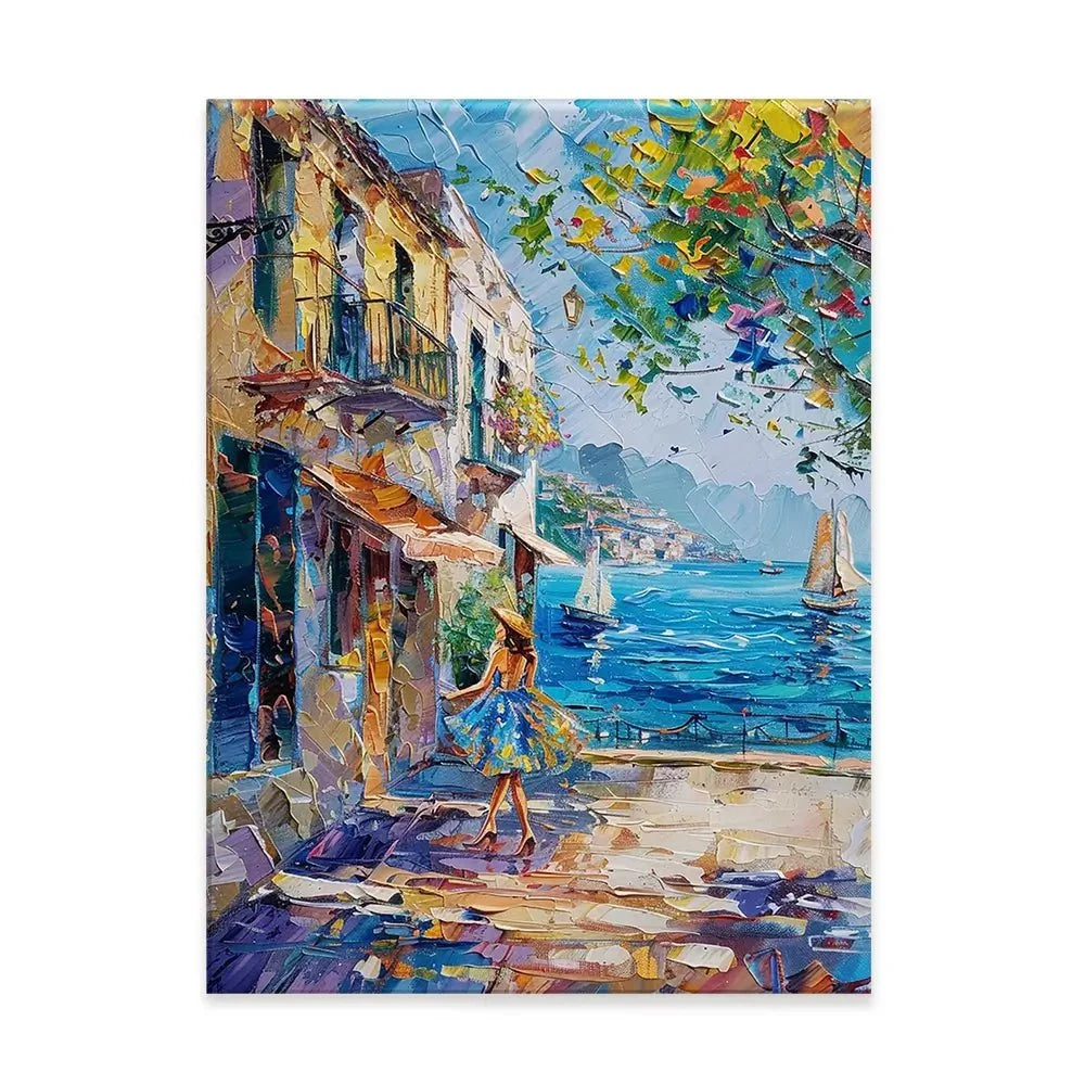 Woman Walking Down The Street Canvas Print Woman Walking Down The Street Canvas Print wall art product Elena Avanesova