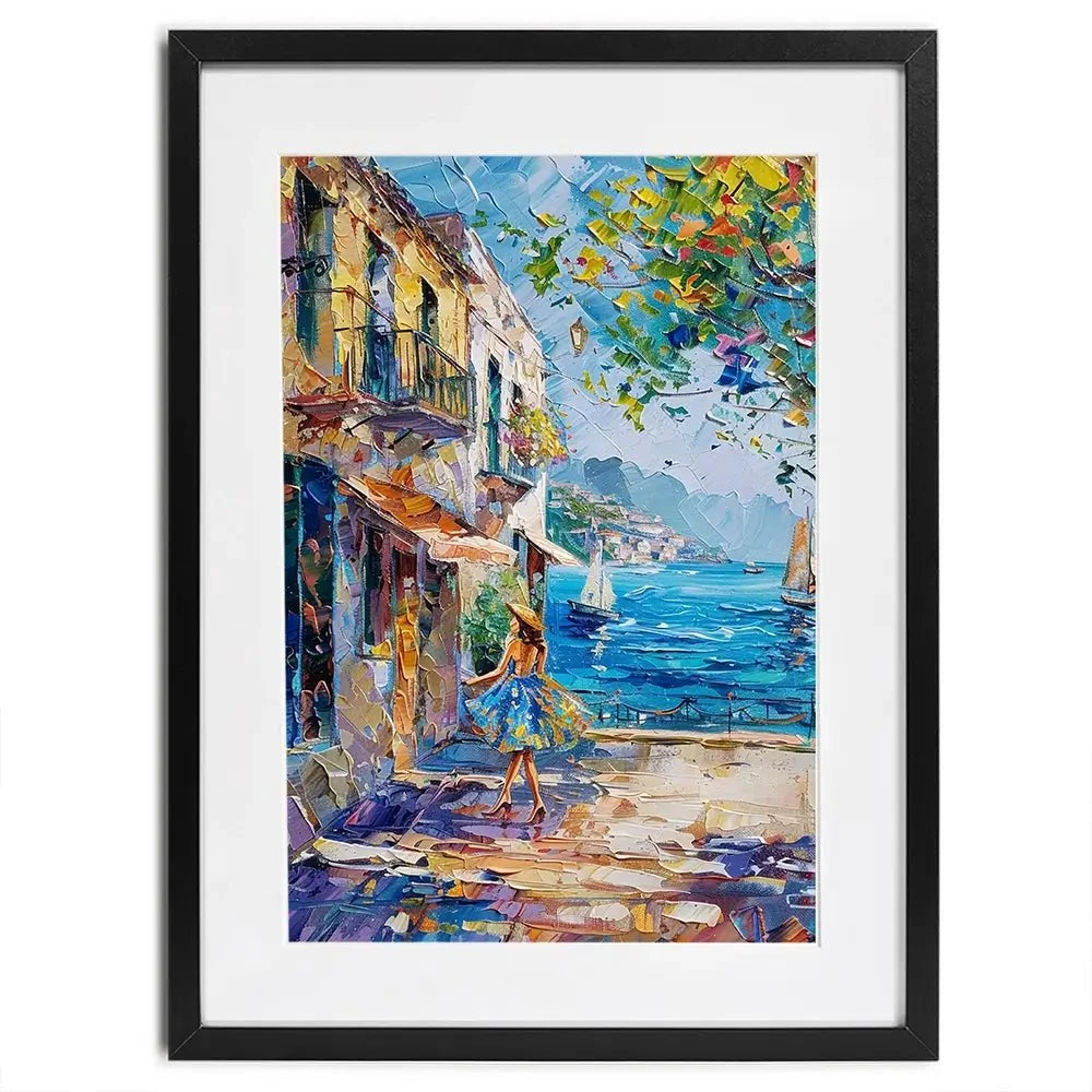 Woman Walking Down The Street Framed Art Print Woman Walking Down The Street Framed Art Print wall art product Elena Avanesova