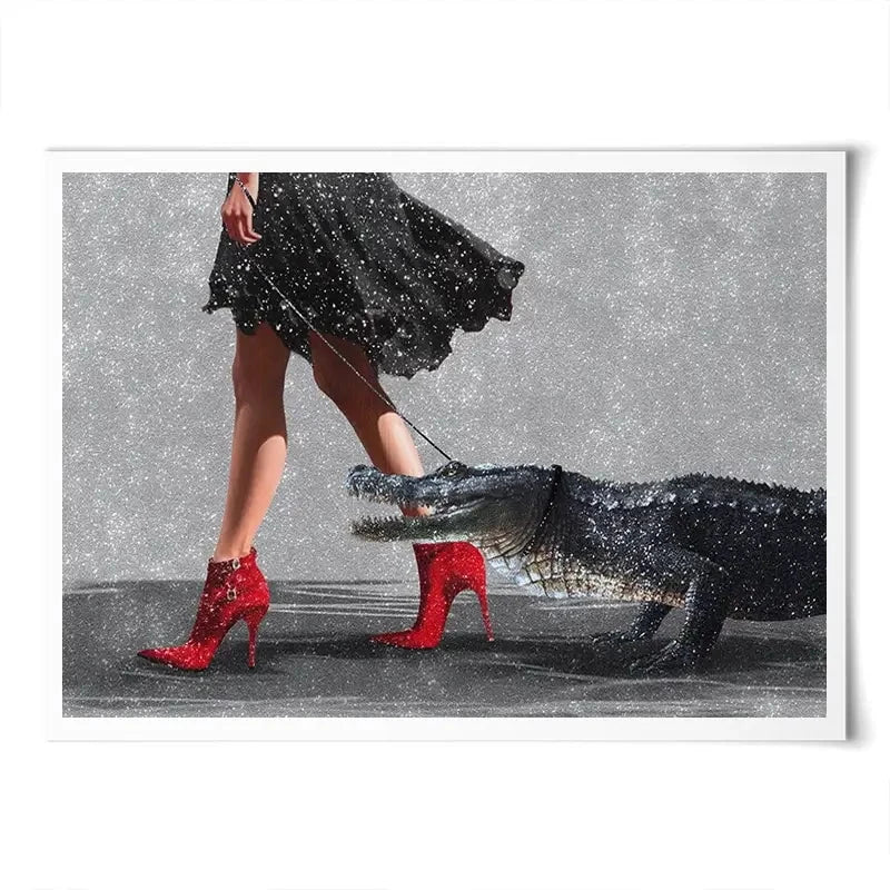 Woman With Crocodile Art Print Woman With Crocodile Art Print wall art product Svetlana Aleynikova