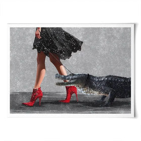 Woman With Crocodile Art Print Woman With Crocodile Art Print wall art product Svetlana Aleynikova