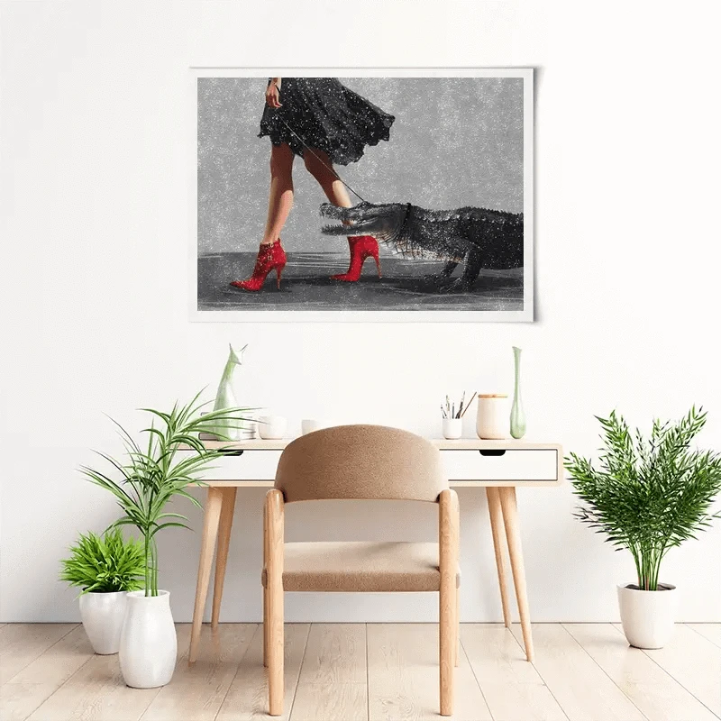 Woman With Crocodile Art Print Woman With Crocodile Art Print wall art product Svetlana Aleynikova