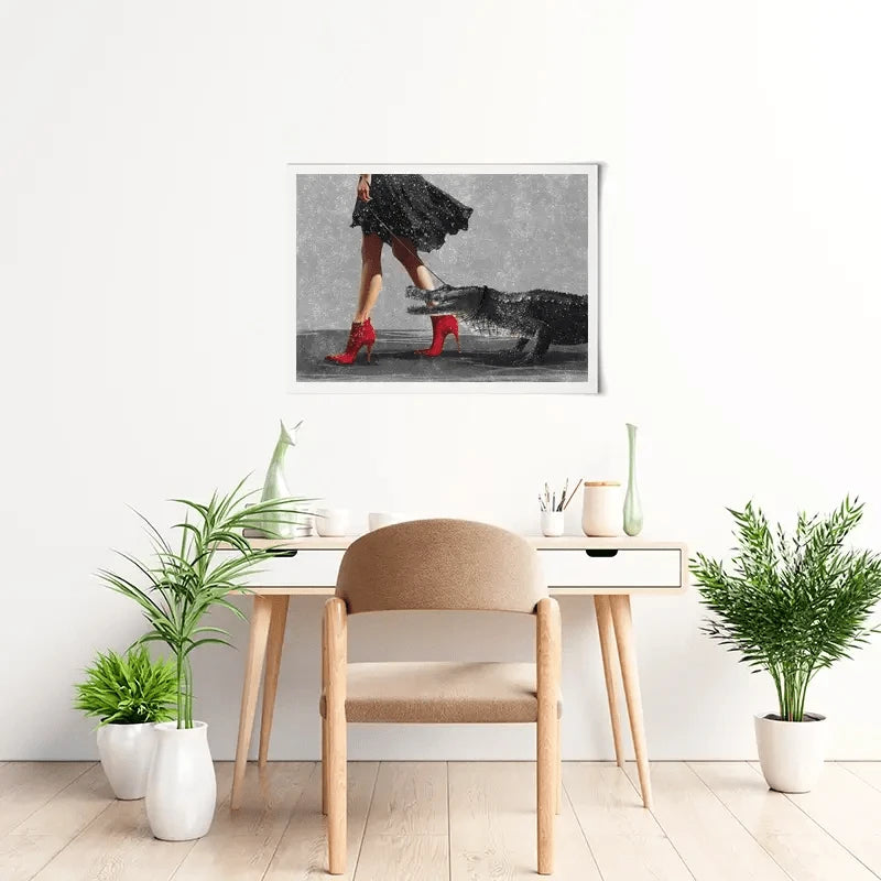 Woman With Crocodile Art Print Woman With Crocodile Art Print wall art product Svetlana Aleynikova